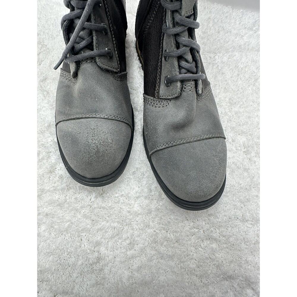 Sorel Major Maverick Grey and Black Leather Lace Up Mid Calf Boots Size 7.5 - Picture 4 of 11